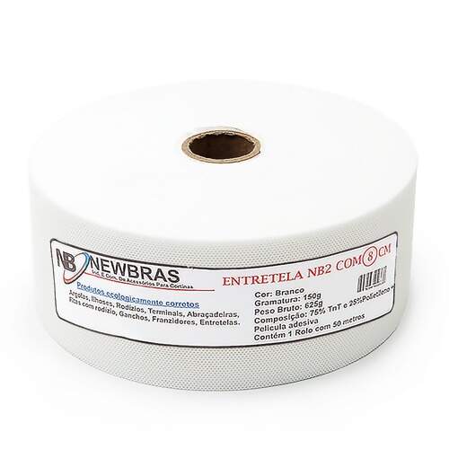 Entretela Para Cortina Newbras nº08 8cm Rolo c/50 mts