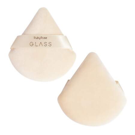 Esponja de Pó Powder Puff Glass HB-S04 Ruby Rose