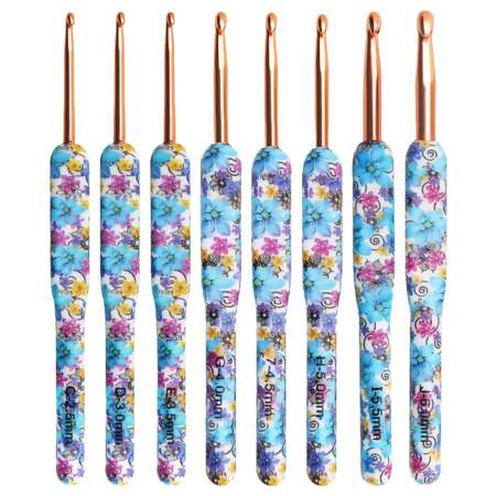 Kit Agulhas de Crochê e Acessórios Rosa Indiano com 55 Und