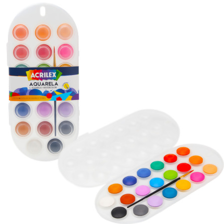 Estojo Aquarela em Pastilhas Acrilex