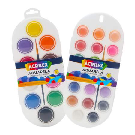 Estojo Aquarela em Pastilhas Acrilex
