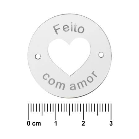 Etiqueta Acrílica Redonda Feito Com Amor 10 Und