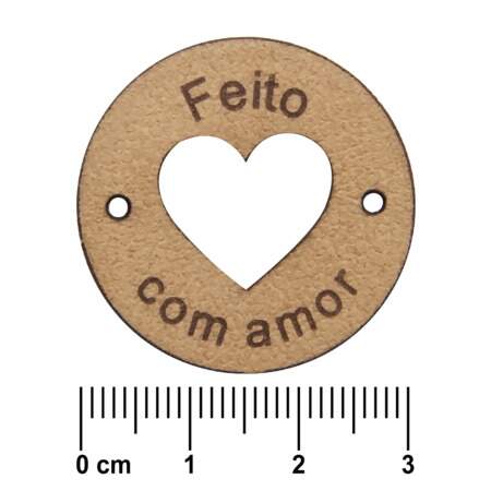 Etiqueta em Couro Redonda 3cm 10 Und
