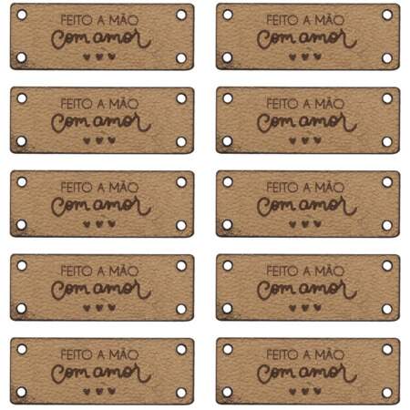 Etiqueta em Couro Retangular 4cm x 1,5cm