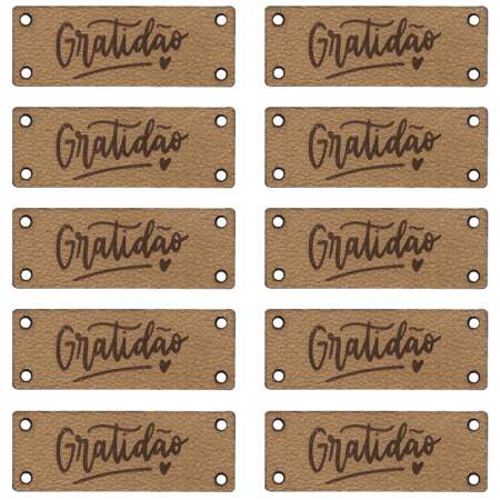 Etiqueta em Couro Retangular 4cm x 1,5cm