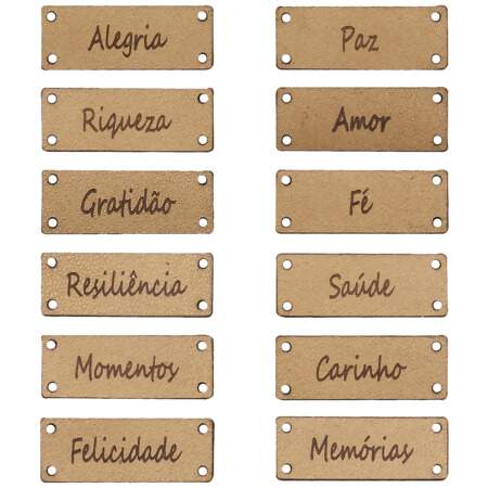 Etiqueta em Couro Retangular 4cm x 1,5cm
