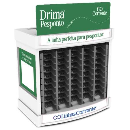 Expositor Drima Pesponto Coats Vazio com Capacidade para 500 tubos