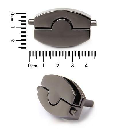 Fecho de Metal Botão Circulo 4,6 x 2,6cm com 06 Und