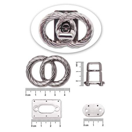 Fecho de Metal Elos Circulo 4,5 x 3,0cm com 06 Und
