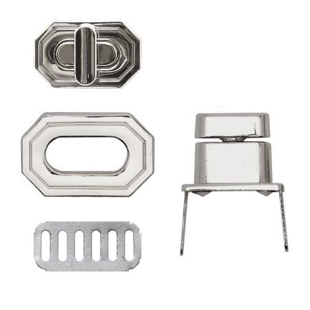 Fecho de Metal Retangular Circulo 2,8 x 1,8cm com 06 Und