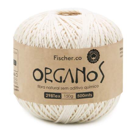 Fio Organos Fischer de Algodão Cor Natural 150g