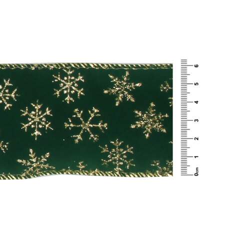 Fita Aramada Natal Progresso FCG019 Flocos de Neve Verde 63mm 10mts 