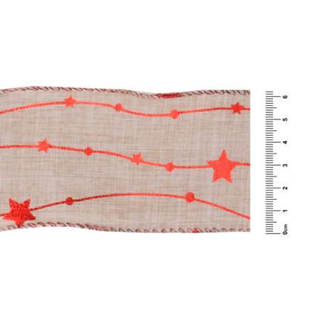 Fita Aramada Natal Progresso JCH001 Estrelas Vermelha 63mm 10mts 