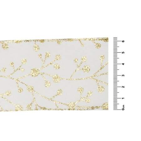 Fita Aramada Natal Progresso TCG052 Galhos Dourados 63mm 10mts 
