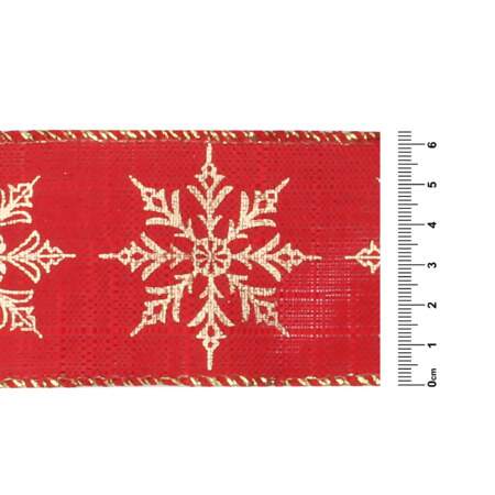 Fita Aramada Natal Progresso TCH006 Flocos de Neve Vermelho 63mm 10mts 