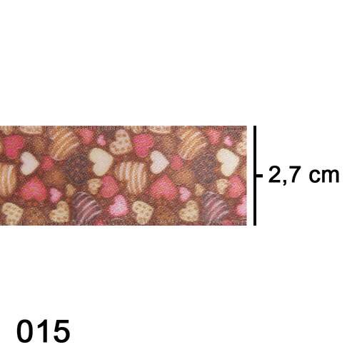 Fita de Cetim Digital Ateliê M Ref.015 27mm Coração - 10mts