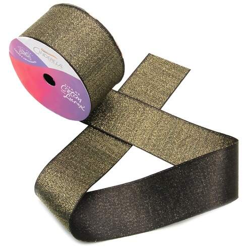 Fita de Cetim com Lurex Cinderela 38mm 10mts
