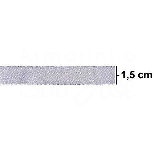 Fita de Cetim com Borda Prateada Ref.103 N.03 15mm com 10 metros