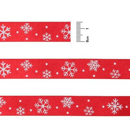 Fita de Cetim Natal Progresso ECF003S N.03 144 Flocos de Neve 10mts 