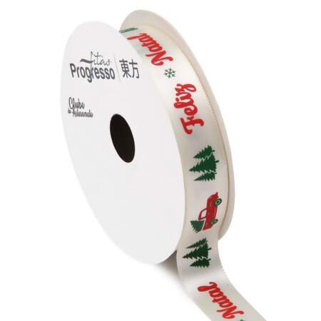 Fita de Cetim Natal Progresso ECF003S N.03 149 Feliz Natal 10mts