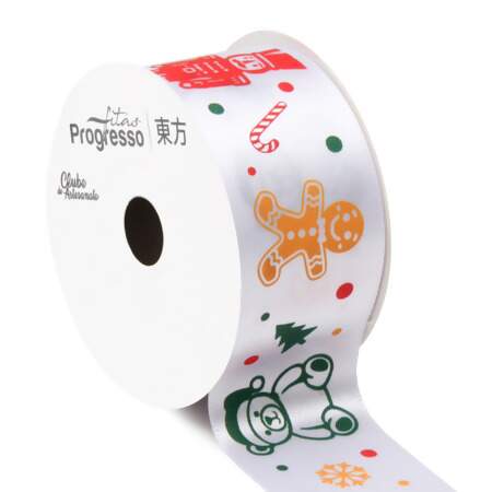 Fita de Cetim Natal Progresso ECF009S N.09 164 Brinquedos Natalinos 10mts