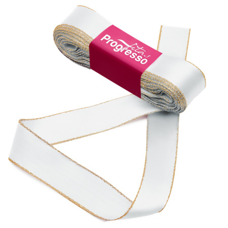 Fita de Cetim Com Ourela Dourada N.05 Progresso 22mm 10mts