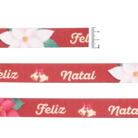 Fita de Cetim Progresso N.03 094 Flores Natalinas 10mts