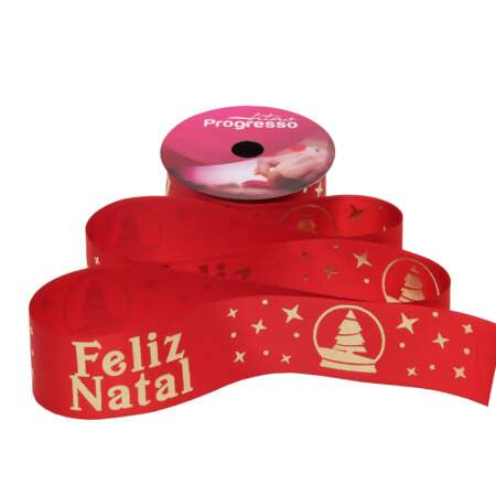 Fita de Cetim Progresso N.09 017 Feliz Natal 10mts