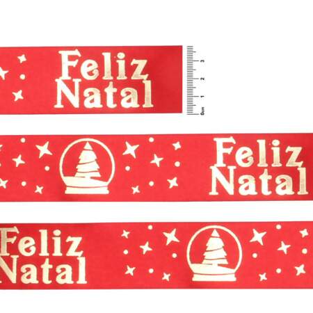 Fita de Cetim Progresso N.09 017 Feliz Natal 10mts