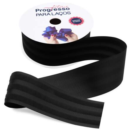 Fita de Gorgurão com Veludo para Laço Progresso N.09 38mm 10mts