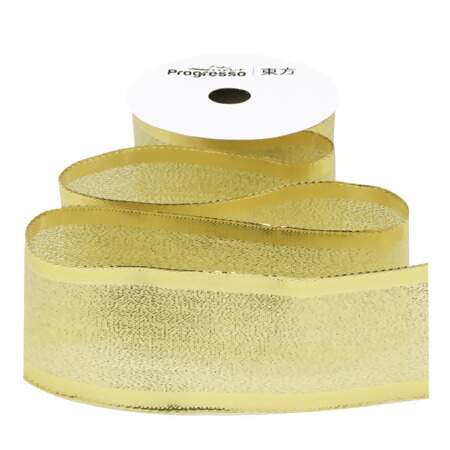 Fita Metalizada Progresso M014-038 38mm 203 Ouro 10mts