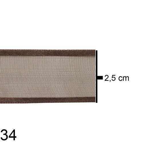 Fita Voal C/ Cetim 6950 25mm - Rolo c/10mts