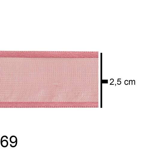 Fita Voal C/ Cetim 6950 25mm - Rolo c/10mts