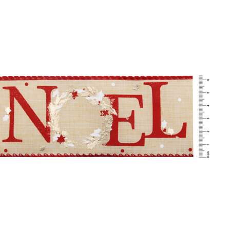 Fita de Natal Progresso Aramada Frase Noel 001 63mm 10mts