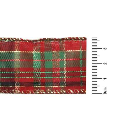 Fita de Natal Progresso Aramada Xadrez Natalino XC025 38mm 10mts