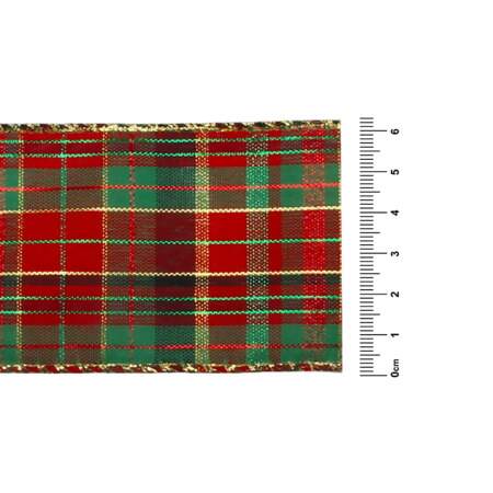 Fita de Natal Progresso Aramada Xadrez Natalino XC025 63mm 10mts