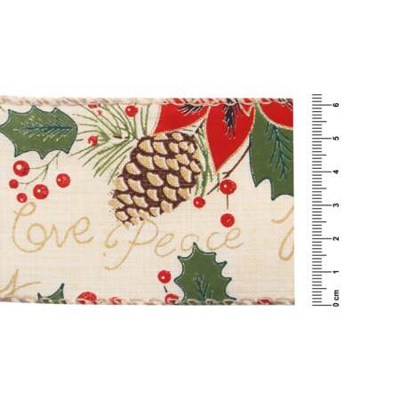 Fita de Natal Progresso Aramada Flor Natal 001 TCR043 63mm 10mts FL