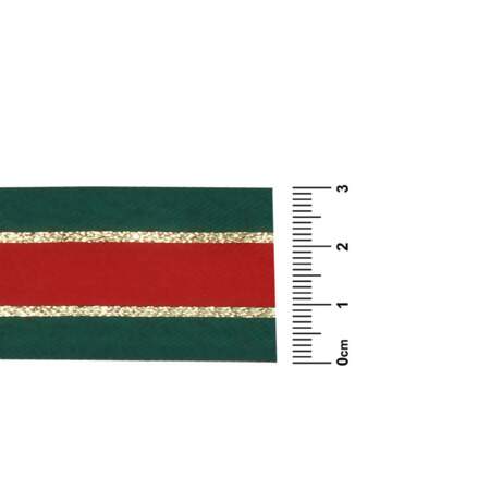 Fita de Natal Progresso N.07 Listrado Verde-Vermelho 01 LN007 30mm 10mts