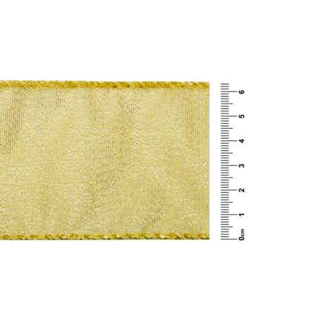 Fita de Natal Progresso Aramada Dourada 203 MC027 63mm 10mts