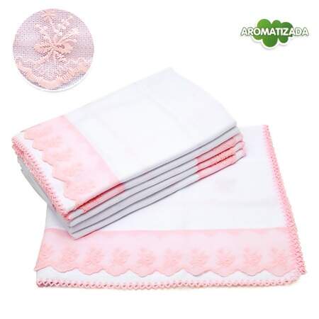 Fralda Ombro com Voil e Crochê Mabber 37x80cm com 06 Und