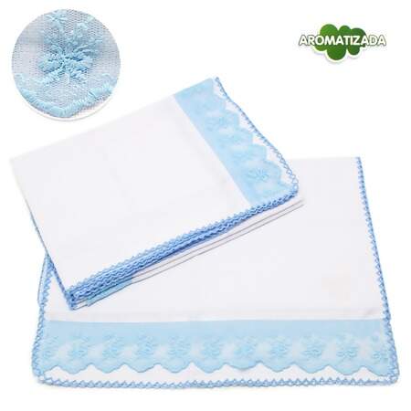 Fraldinha Estrela com Voil e Crochê Mabber 30x40cm com 06 Und