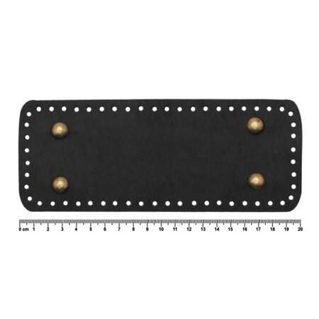Fundo de Bolsa em Couro Retangular Dupla com Rebite P 143 20cm