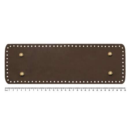 Fundo de Bolsa em Couro Retangular Dupla com Rebite G 145 30cm