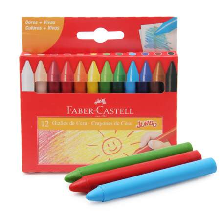 Giz de Cera Gizão Faber-Castell 12 Cores