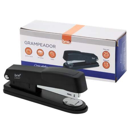 Grampeador BRW GP2007 Preto para 25 Folhas