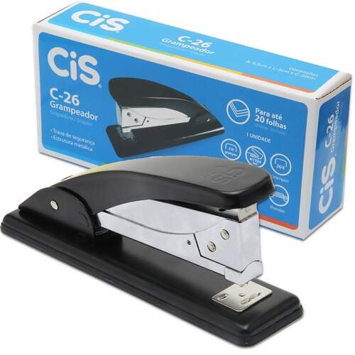 Grampeador Cis C-26 Preto para 20 Folhas