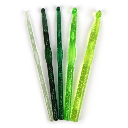 Kit Agulhas de Crochê em Acrílico com Glitter EuroRoma 05 Und 