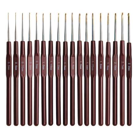 Kit Agulhas de Crochê Metal Ponta Dourada 18 Und