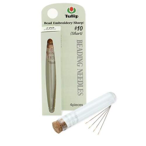 Kit Agulha de Mão para Bordar e Pedraria Curtas N.10 Tulip TBN-002E com 04 Und