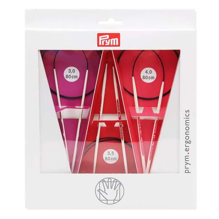 Kit Agulha Circular Ergonomics Prym 80cm com 03 Und